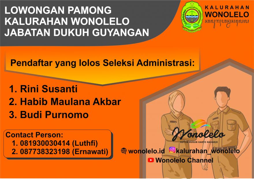 Pendaftar Calon  Dukuh Guyangan Lolos Seleksi Adminstrasi